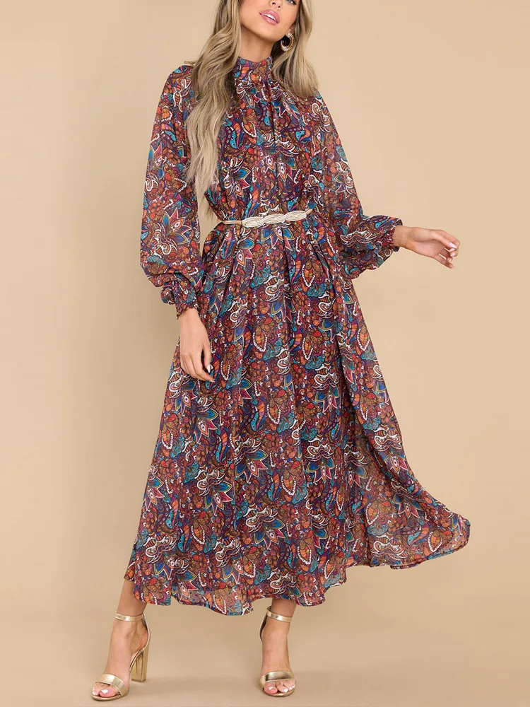 Print Floral Casual Long Maxi Dresses