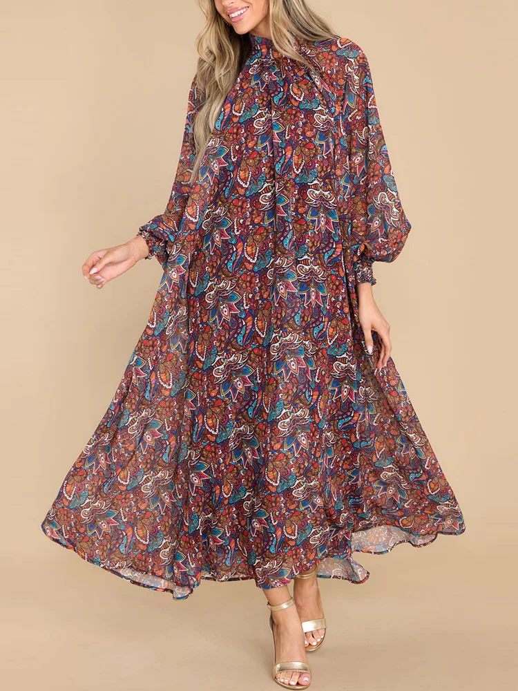 Print Floral Casual Long Maxi Dresses