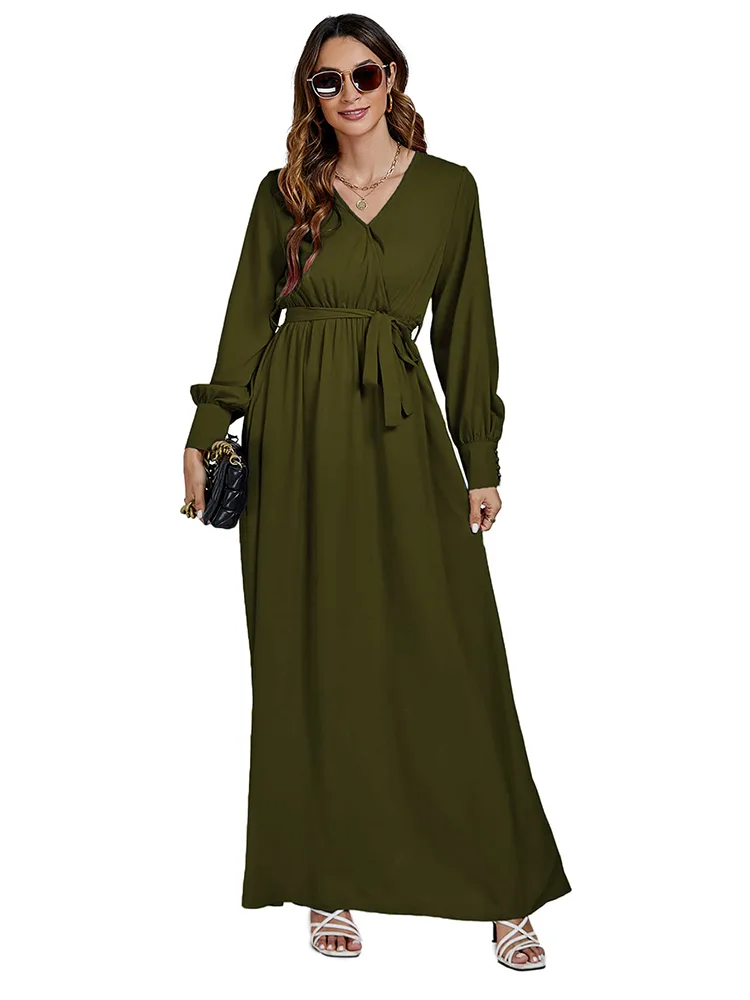 Tunic Ruffle Long Maxi Women Dress