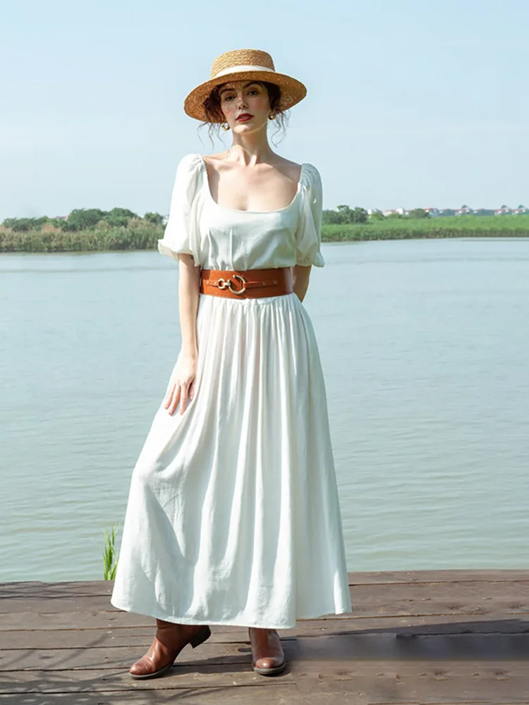 Why is the Ruffle Cotton Linen Blend Midi Dress a Must-Have for Your Wardrobe?